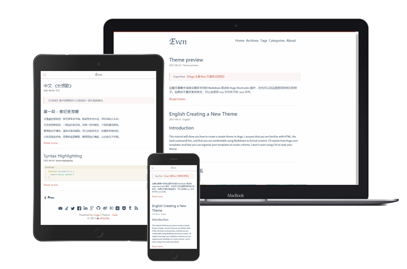 hugo-theme-even cover pic