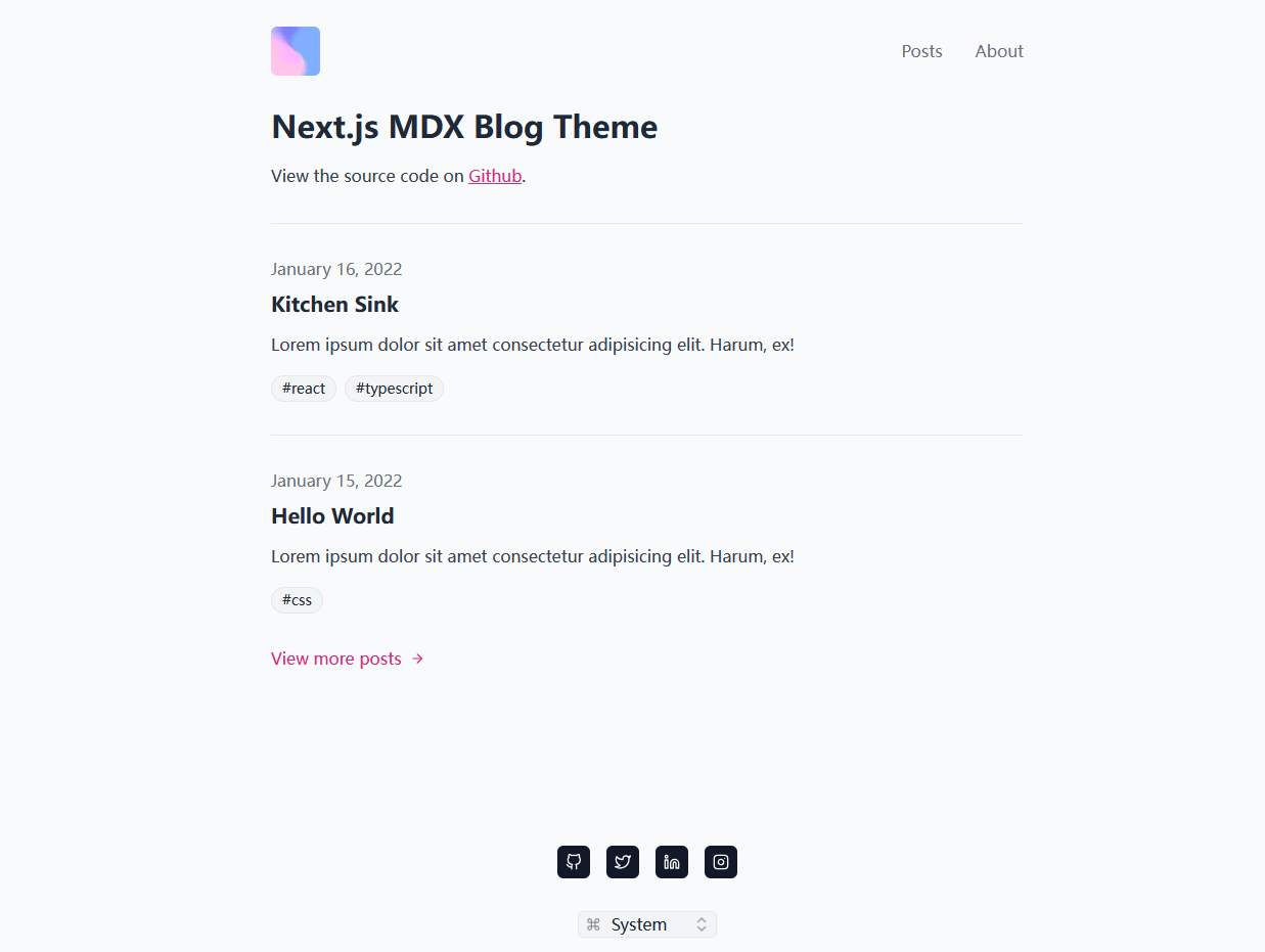 nextjs-mdx-blog-theme cover pic